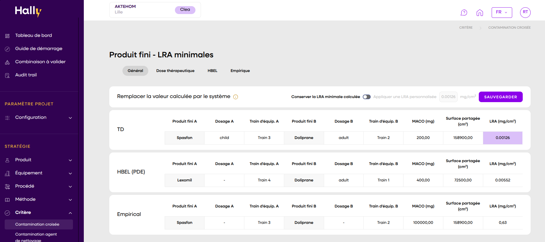 Interface Hally-pharma – vue 2